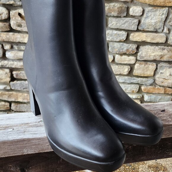 NY&C Black Chunky Heeled Boots NEW - Picture 2 of 6